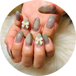 リボンパーツのネイル