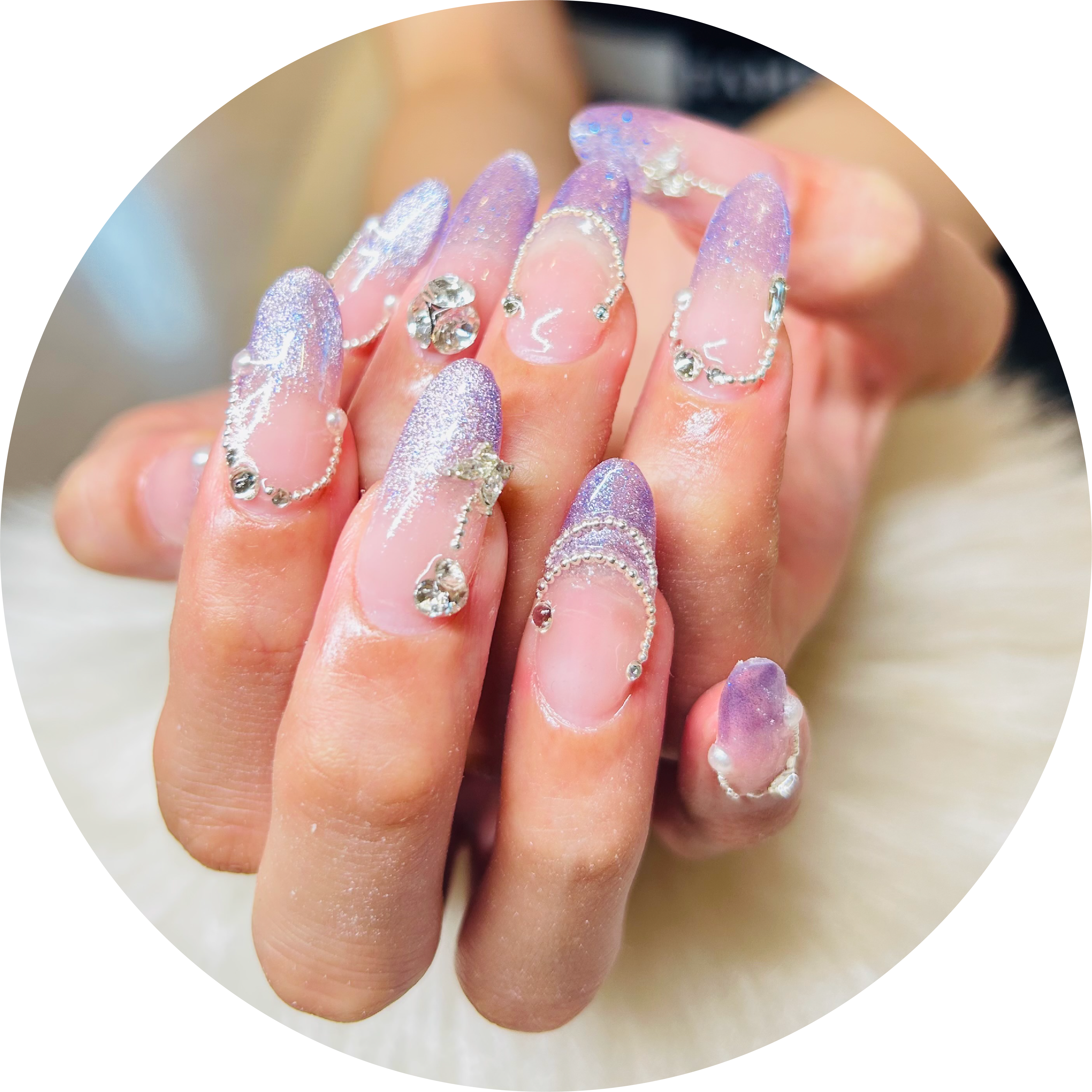 ラメフレンチネイル